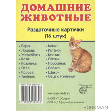 Домашние животные. Раздаточные карточки (16 штук)